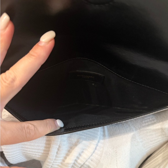 YSL black leather clutch - Picture 4 of 9
